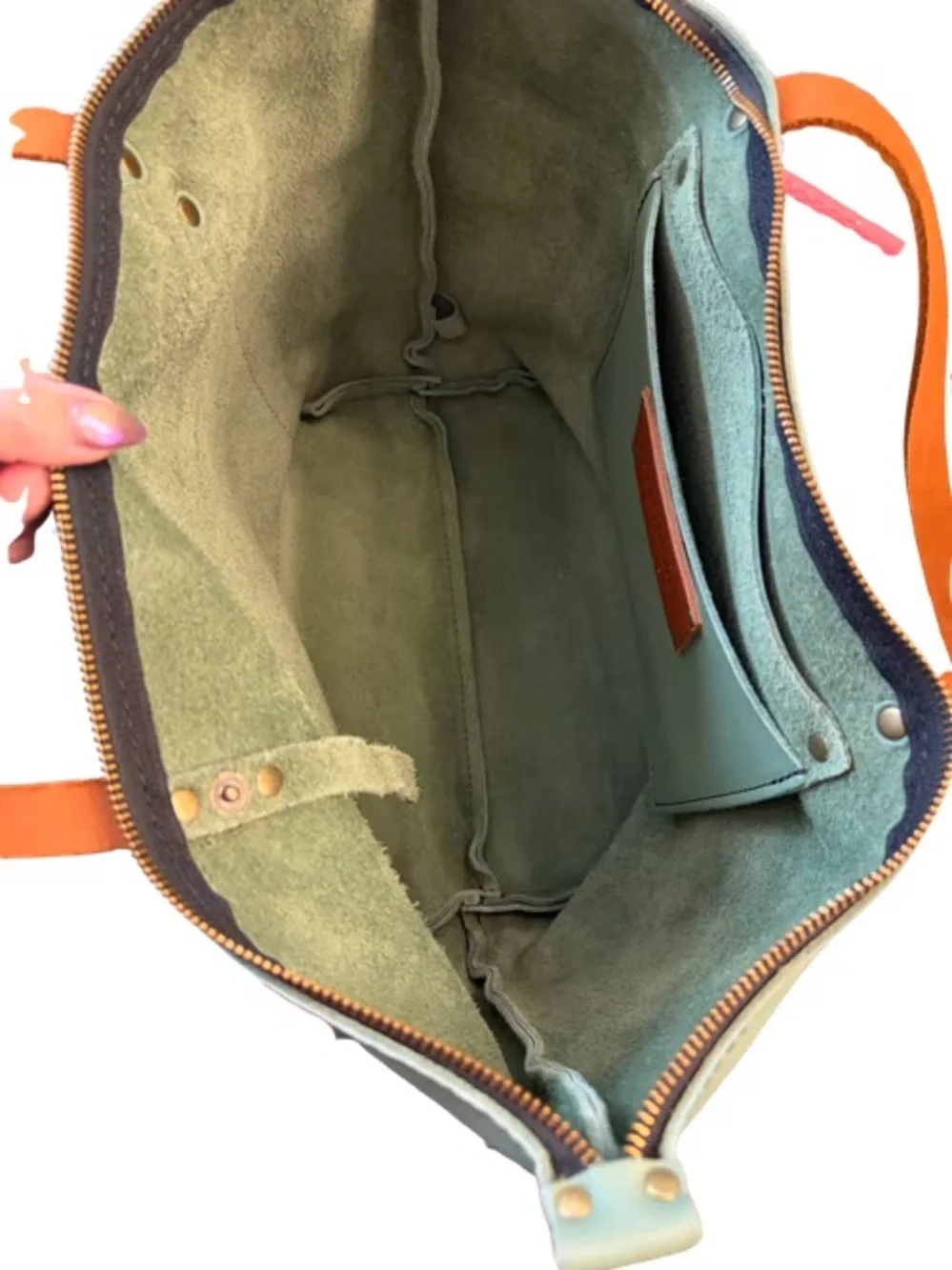 Portland Leather Sage Tote with Tan Handles *Unicorn Retired Color